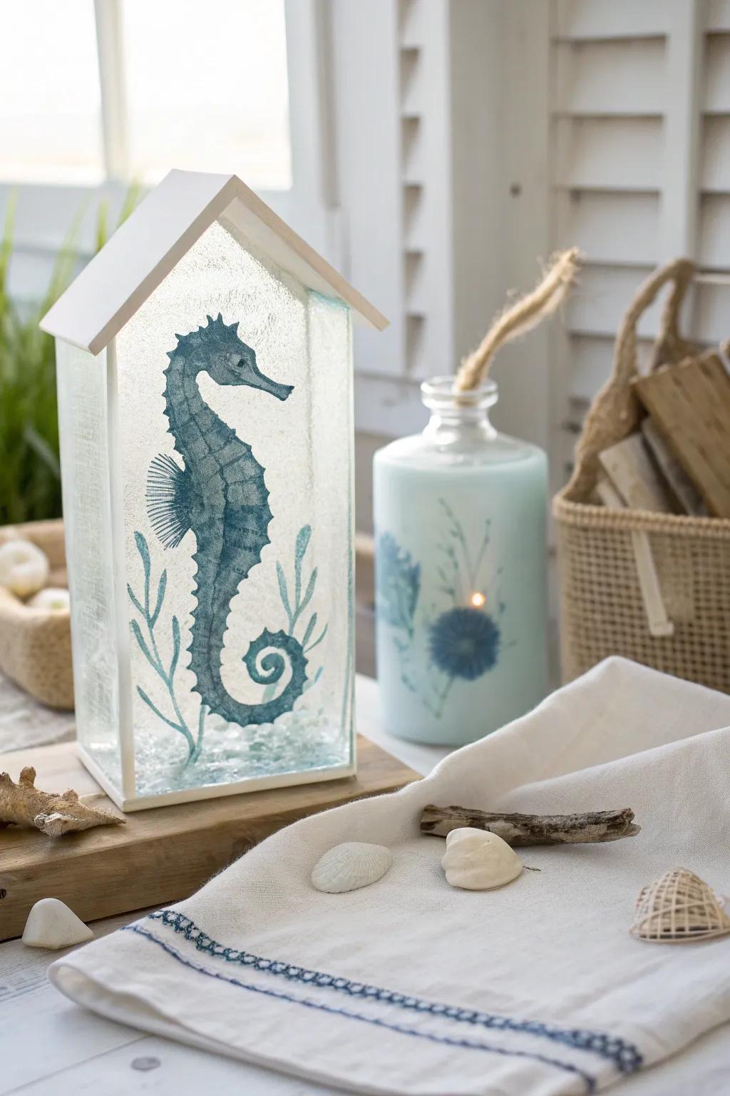 Bring the beauty of ocean life into your home with stunning glass art. #HomeDecor #OceanLovers
