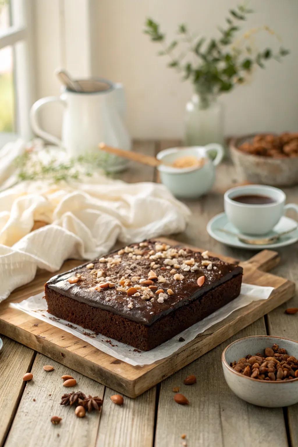 Add some crunch to your cake with nutty accents. #NuttyDelight #CrunchyGoodness 🌰