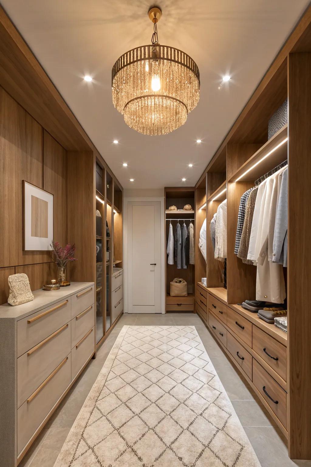 Light up your closet with elegant fixtures that bring both function and flair.