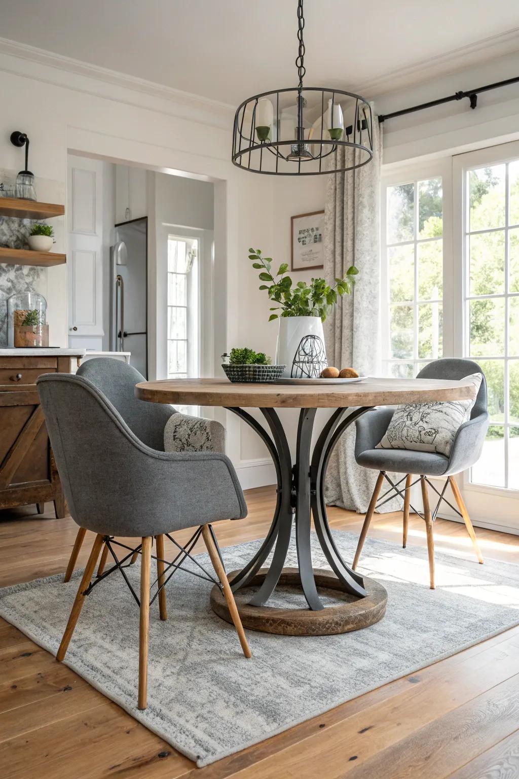 Metal bases lend a strong, industrial vibe that complements modern urban interiors.