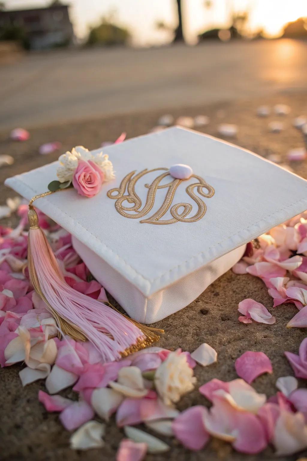 Make your mark with monograms that add a timeless and personal touch. ✨ #PersonalizedStyle #GradCap
