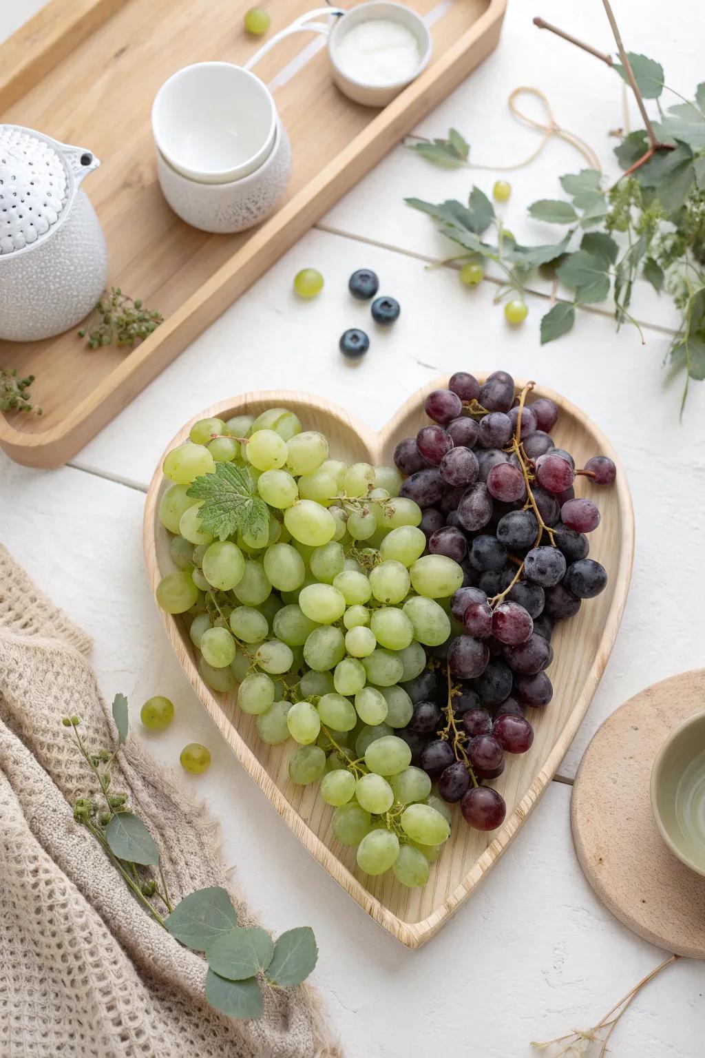 An elegant grape cascade that adds sophistication to any gathering.