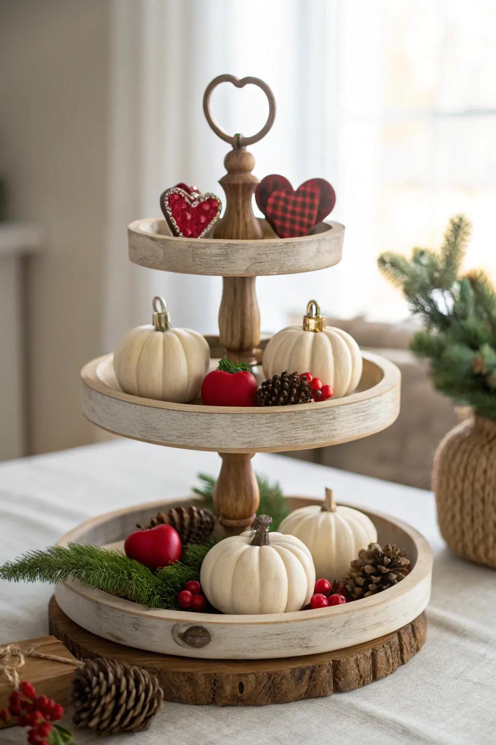 Join in the festive fun with a tiered tray dressed for the holidays. 🎃🎉 #HolidayDecor #FestiveFun