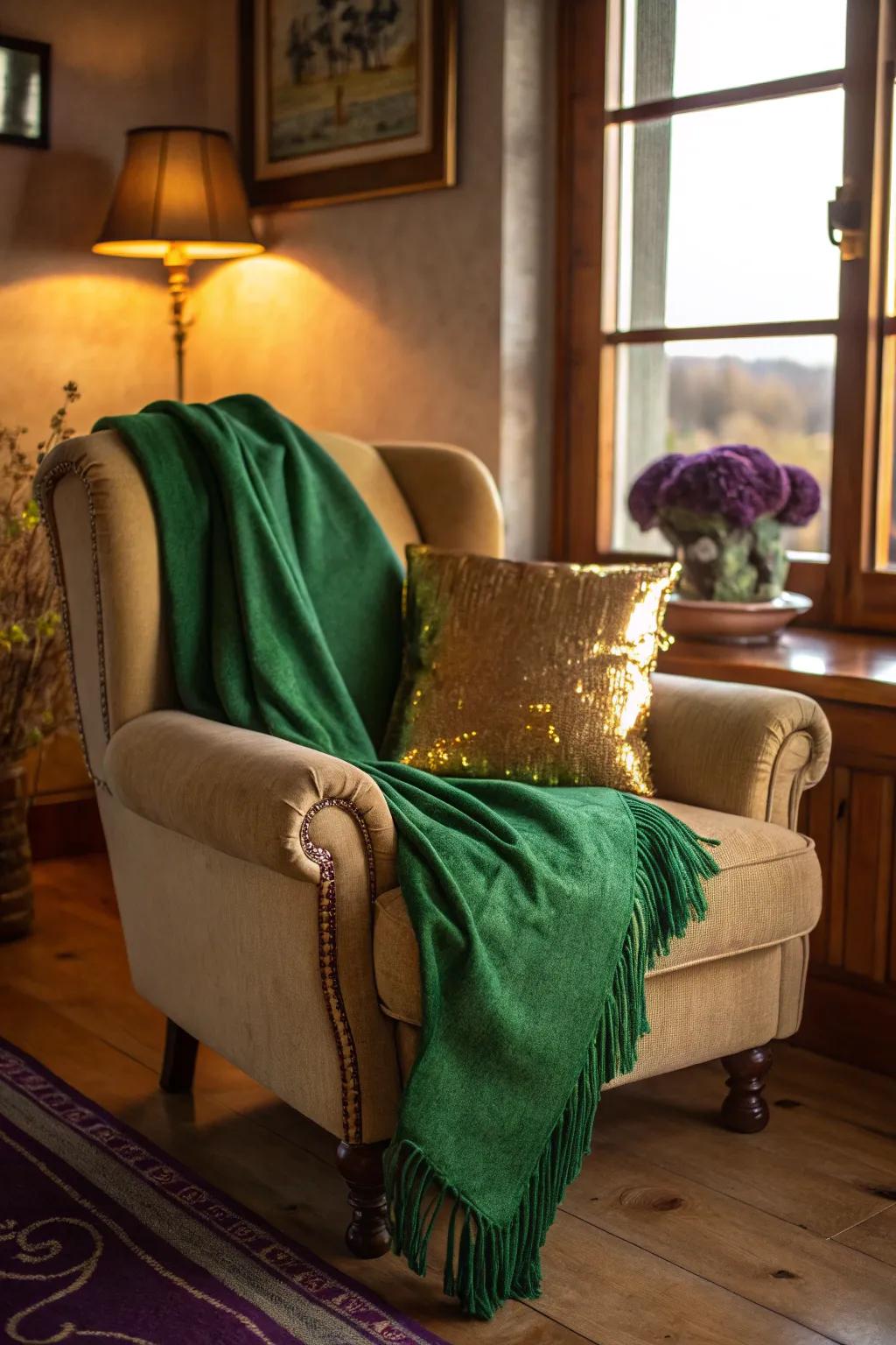 Layered textiles create a cozy, inviting atmosphere perfect for relaxing evenings.