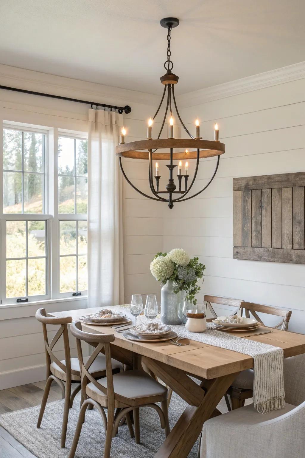 Mix metal and wood for a balanced blend of rustic and modern aesthetics.