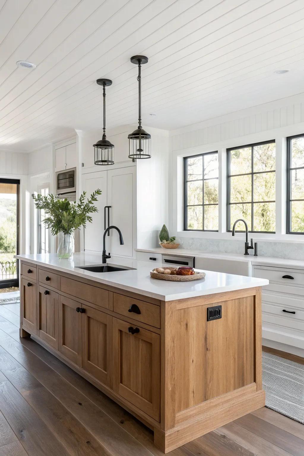 Elevate your kitchen with chic black accents. 🖤 #InteriorDesign #ModernKitchen