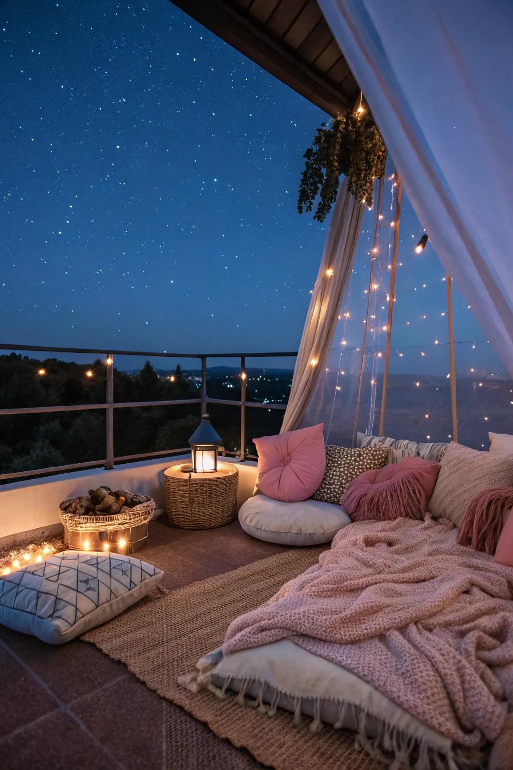 Lean back and let the stars guide you through a night of dreams and whispered secrets.