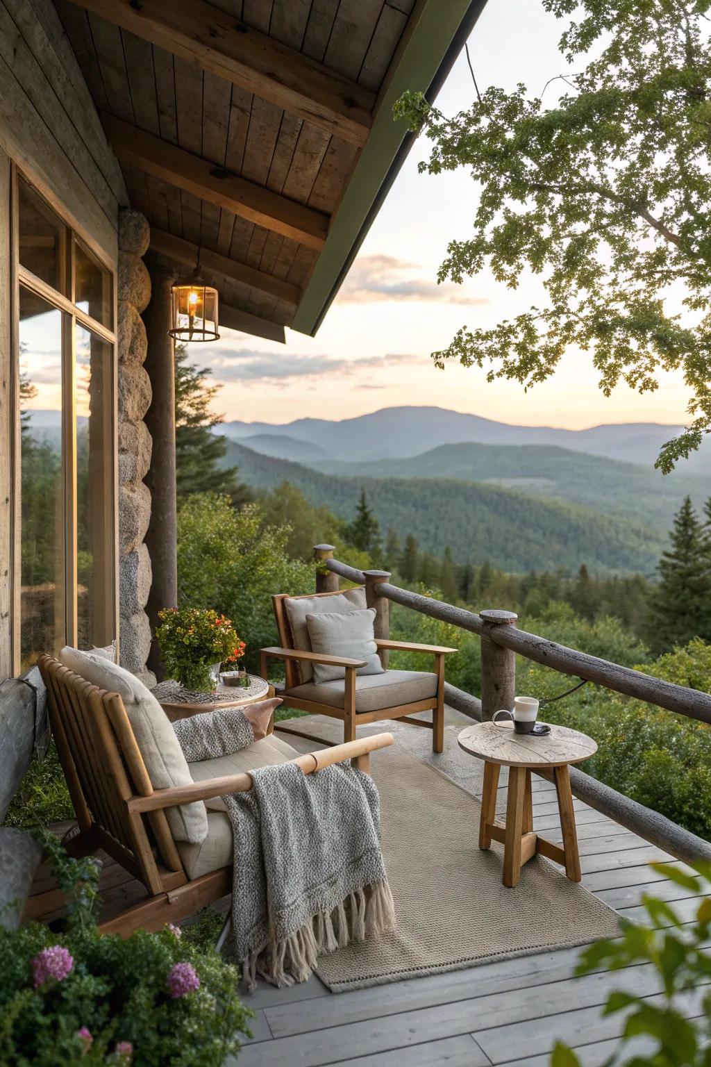 Relax on a wrap-around porch, where nature and comfort meet seamlessly. ☕️ #PorchLife #MountainEscape #NatureLover