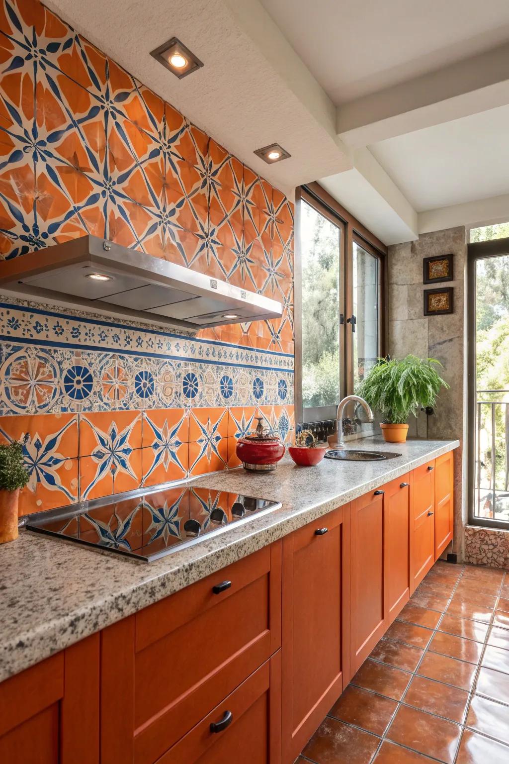Express your creativity with a mix of patterns that keep your kitchen lively and uniquely yours. 🎨 #EclecticDesign #CreativeSpaces