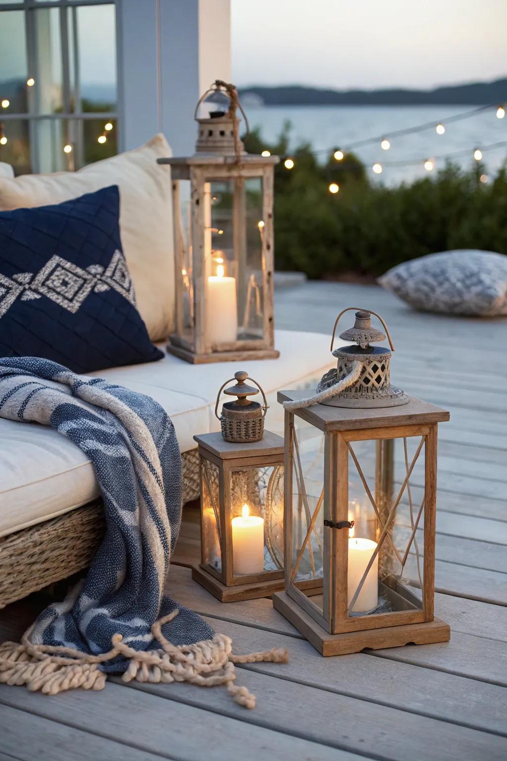 Illuminate your space with lighthouse lanterns for a cozy coastal atmosphere. 🏖️🕯️ #LanternLove #CoastalLiving