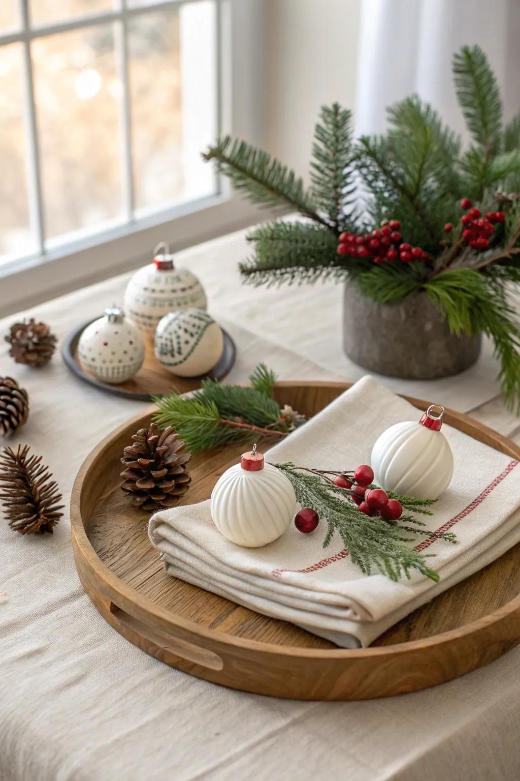 Create a stunning base for your decor with a rustic wooden tray.