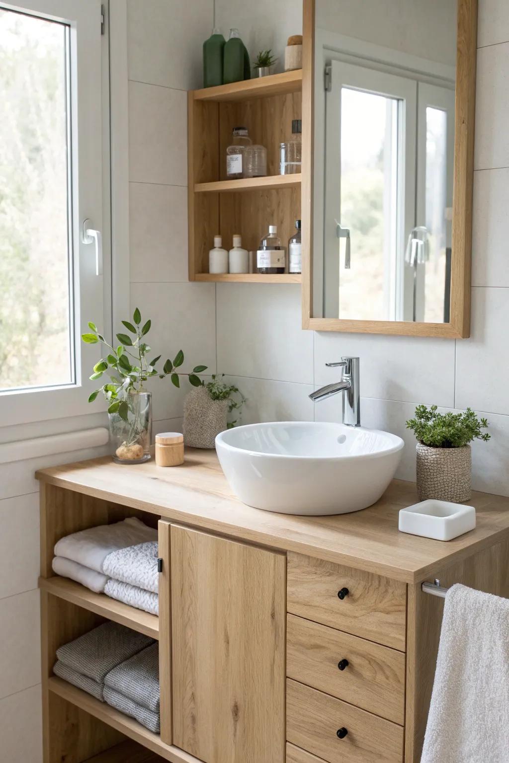 Keep it tidy with mirrors that offer hidden storage. Perfect for stylish organization!