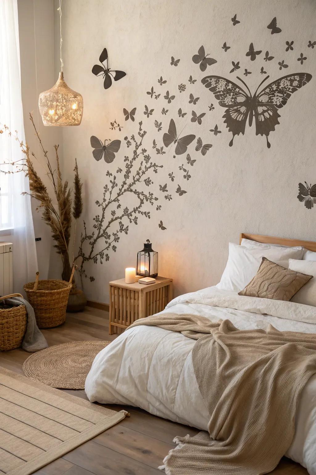 Create a dreamy atmosphere with whimsical butterfly silhouettes. #DreamyDecor #HomeInspo