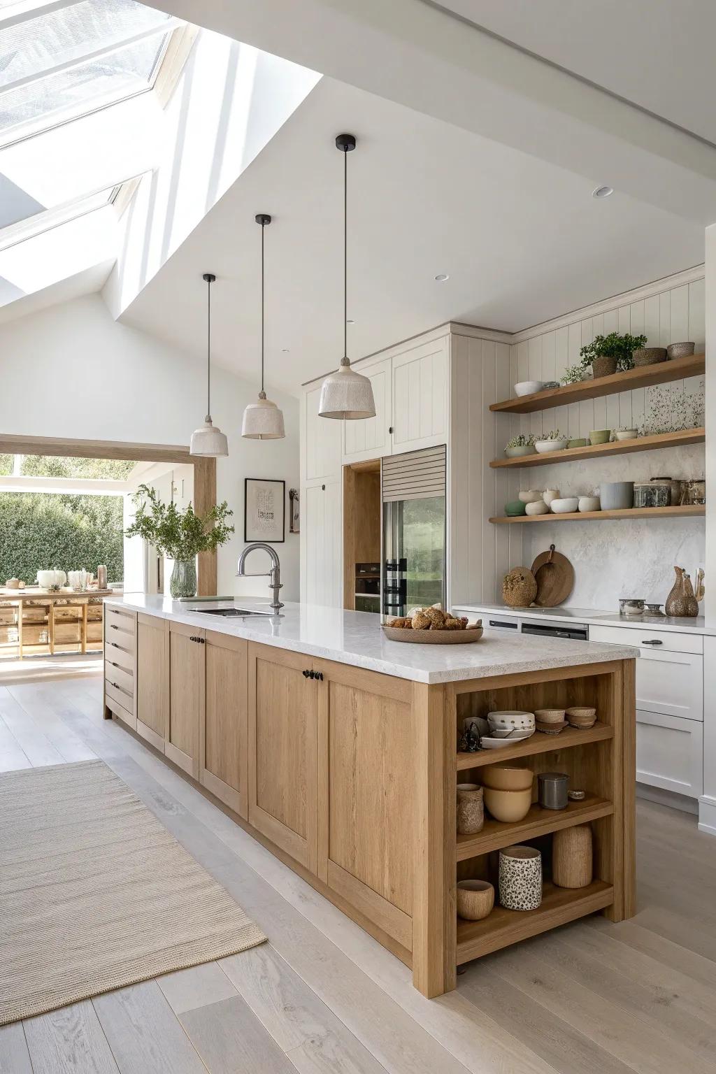 Embrace the light with bright wood tones in your kitchen. #WoodDesign #BrightSpaces