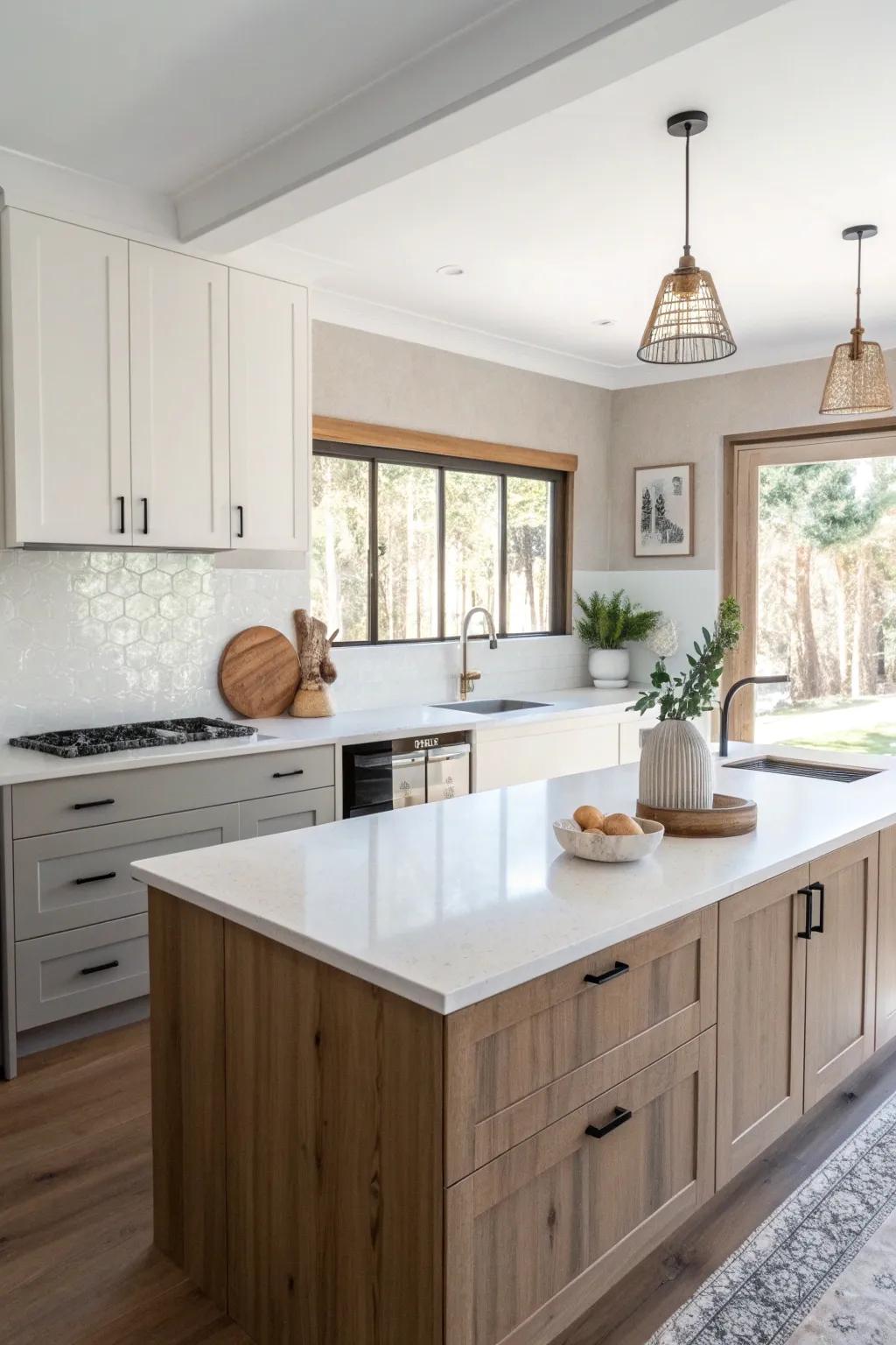 White quartz offers timeless appeal in any kitchen. 🌟 #WhiteQuartz #KitchenDesign #ClassicStyle