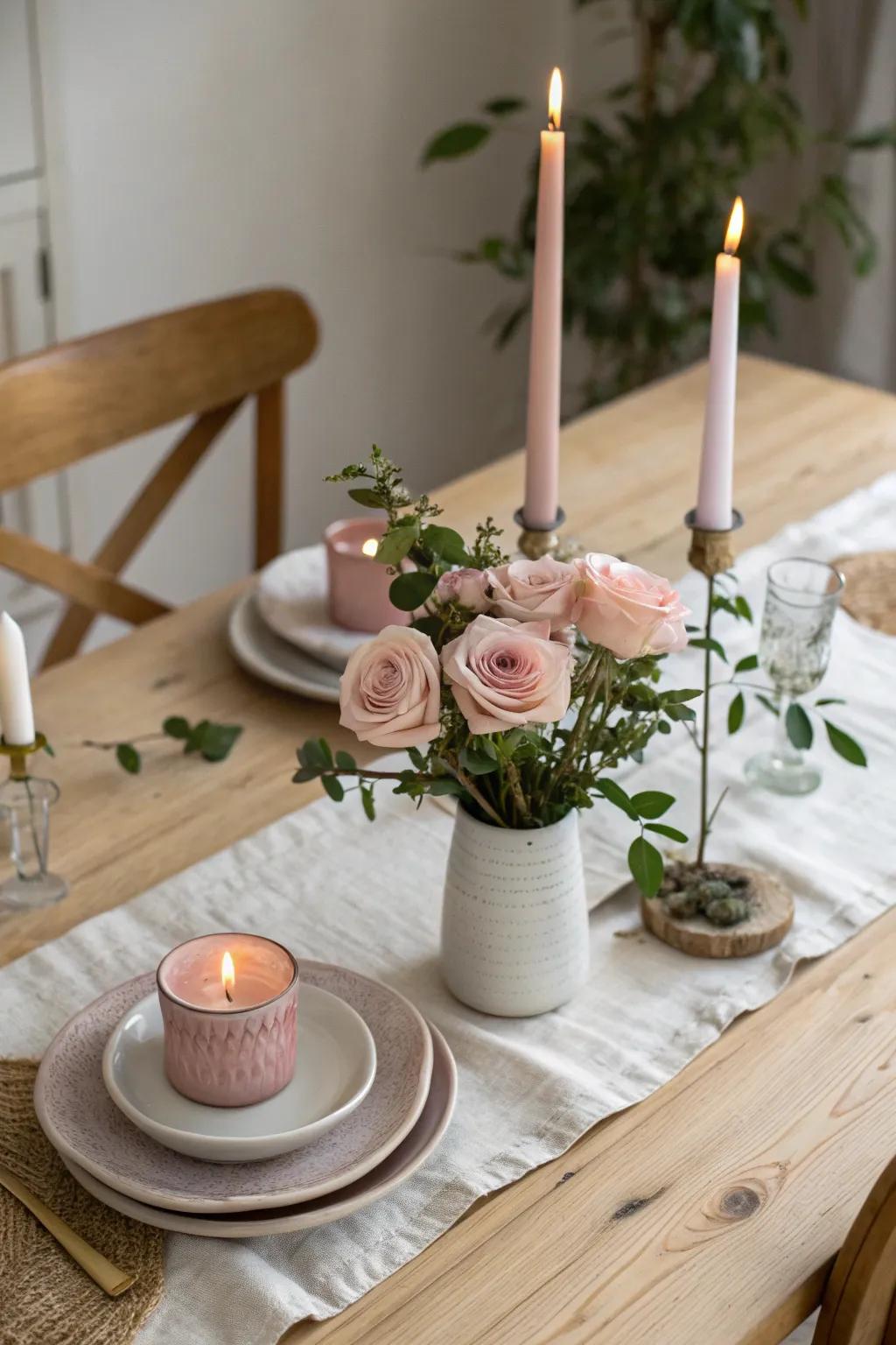 Candlelight around roses creates an inviting, romantic atmosphere. 🕯️ #CandlelightMagic #RomanticDecor