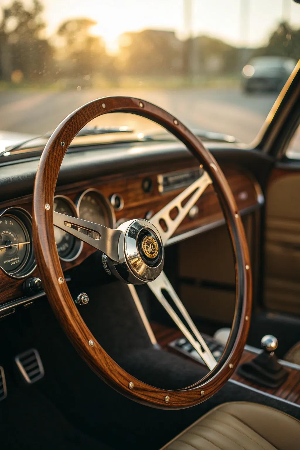Steering wheels that blend retro charm with modern elegance.