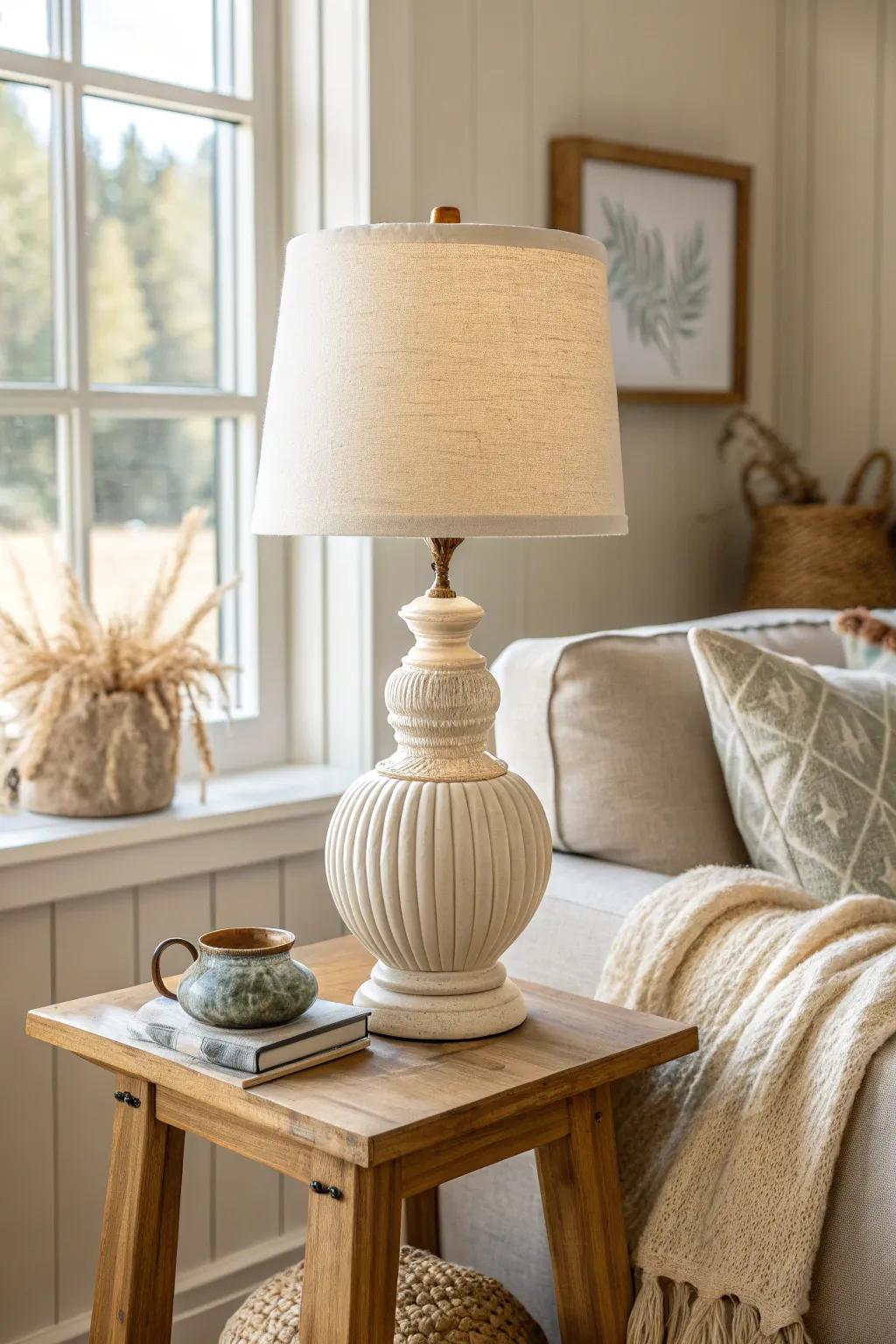 Turn a thrifted lamp into a showstopper with a simple DIY makeover. ✨ #DIYDecor #BudgetFriendly