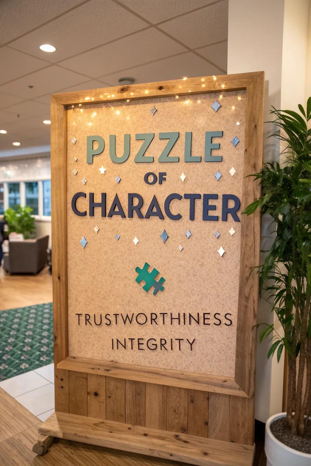 Piece together a complete character with a puzzle of virtues.