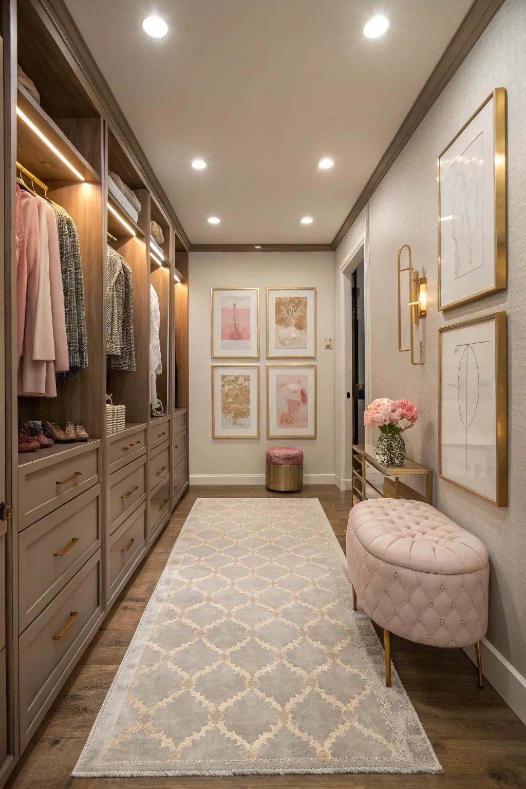 Turn your closet into an artful escape with decor that reflects your style.