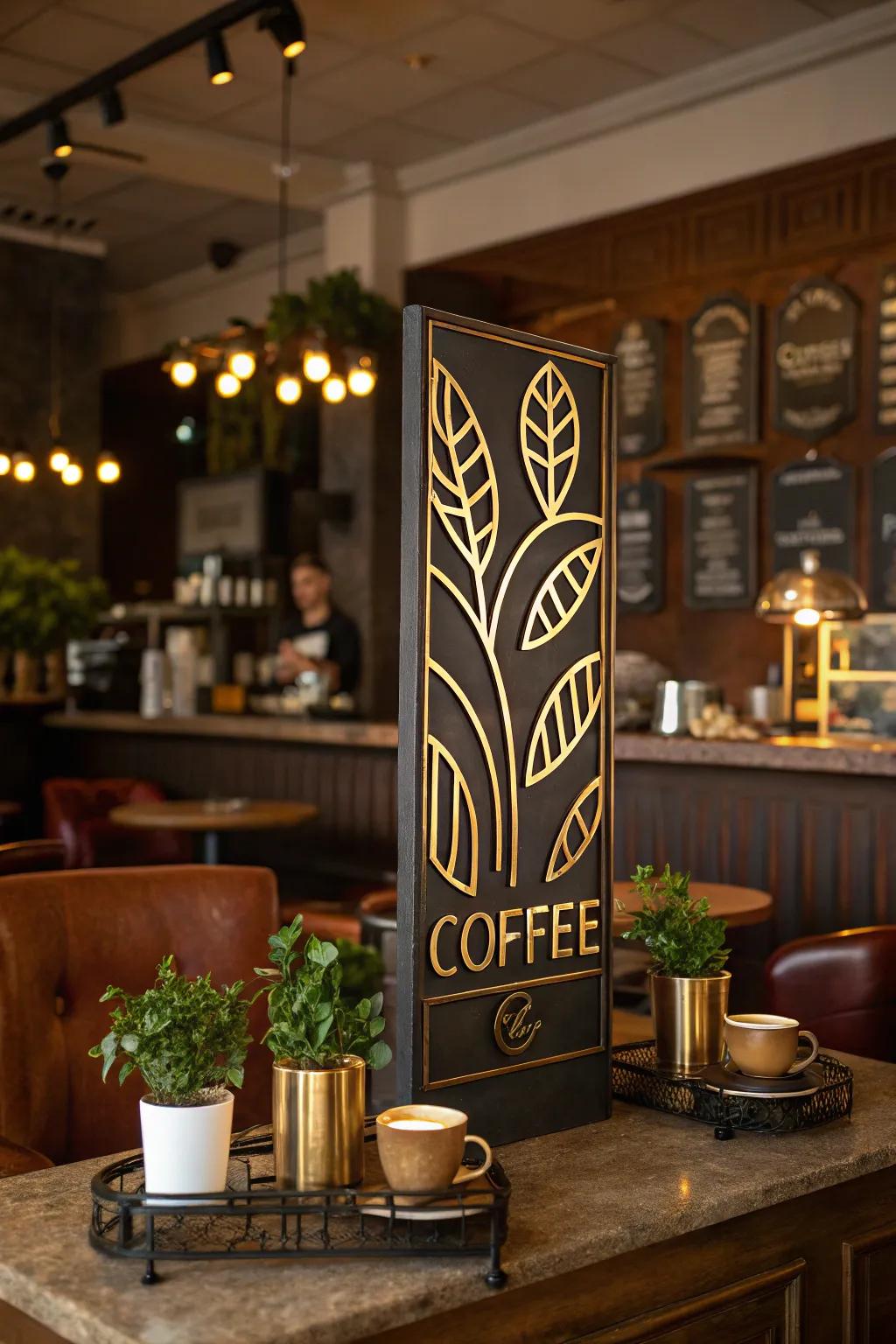 Metal signs add a sleek, modern edge to your coffee environment.