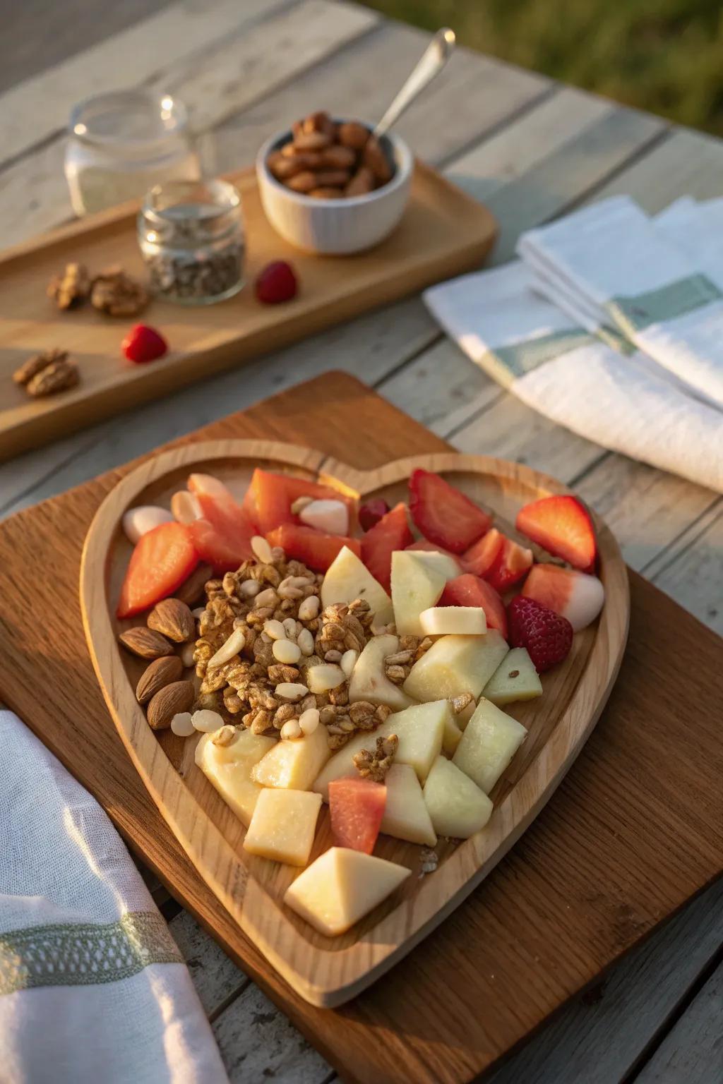 Nutty heart accents that elevate the texture and taste of your fruit platter.