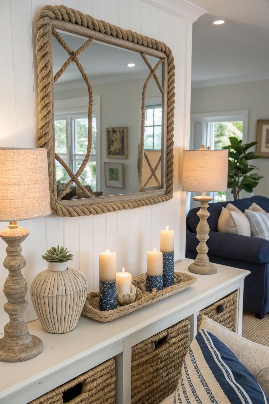 Rope details weave in texture and nautical charm seamlessly.