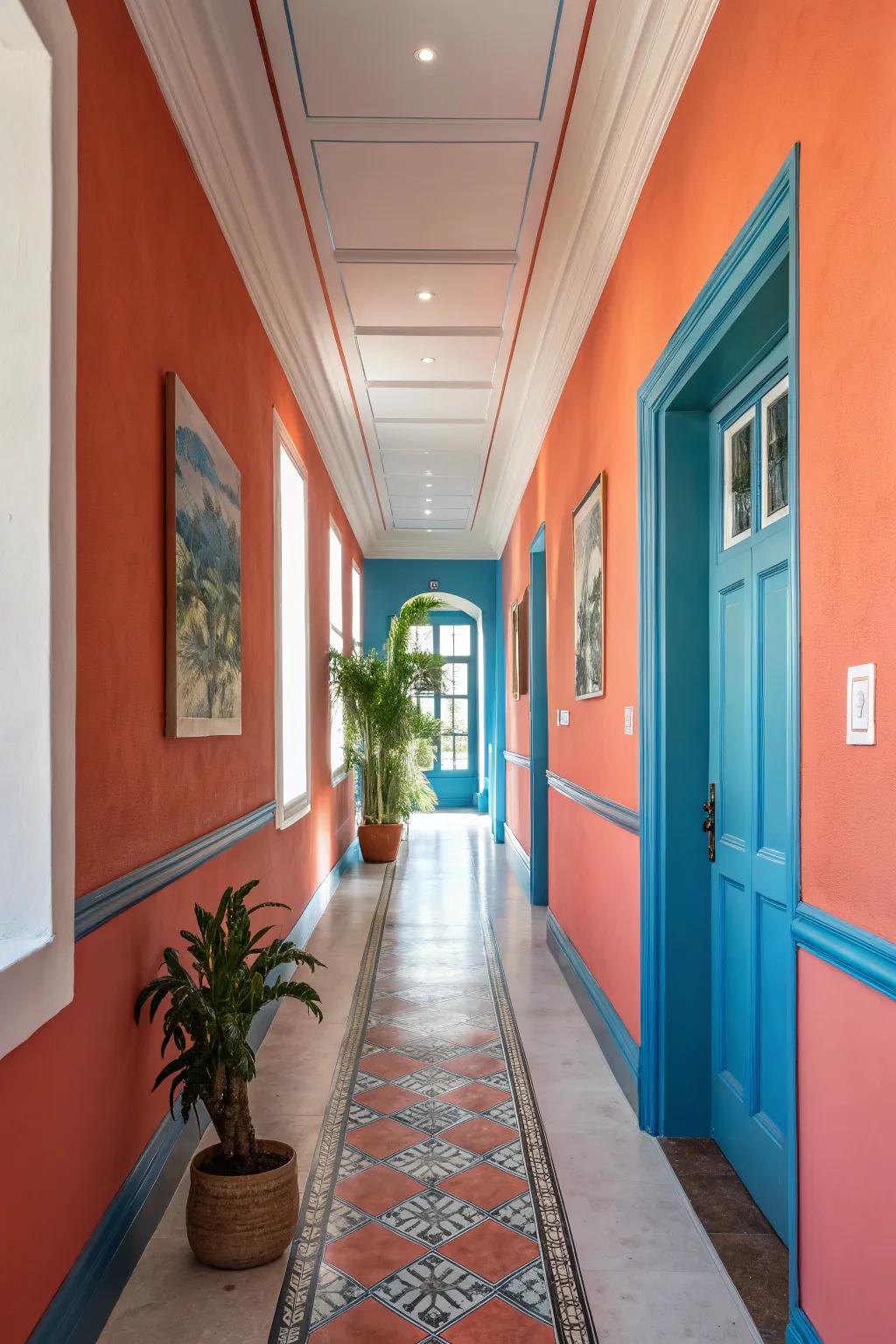 Turn your hallway into an inviting gallery with the elegance of stacked molding.