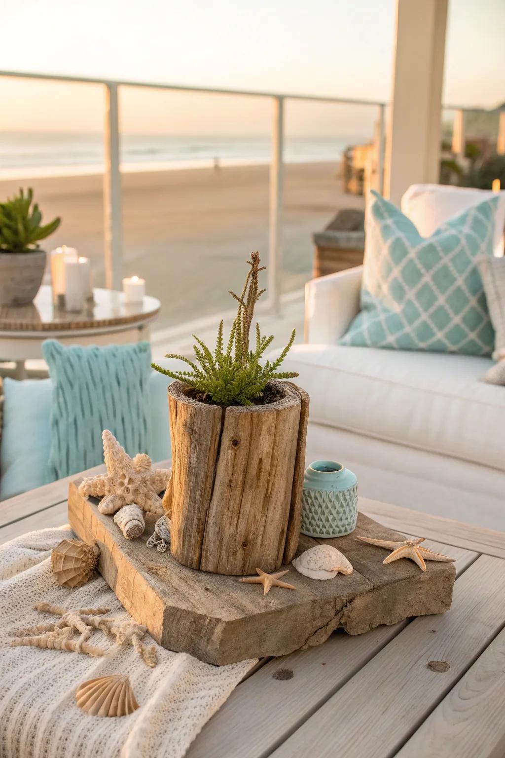 Embrace the rustic charm of weathered wood in your home. 🌊🌿 #RusticDecor #BeachHouse