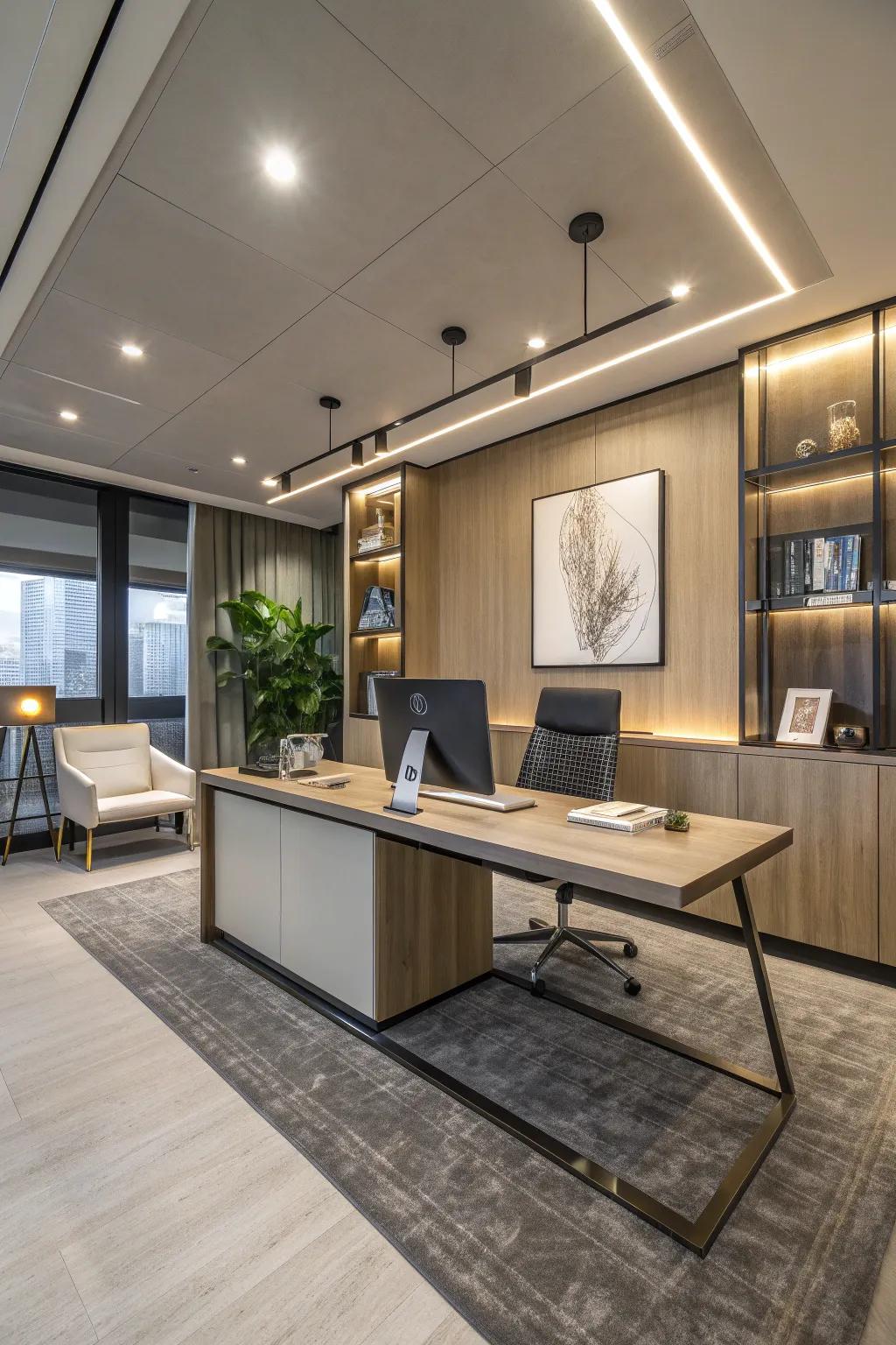 Blend technology and design for a sleek, modern office experience.