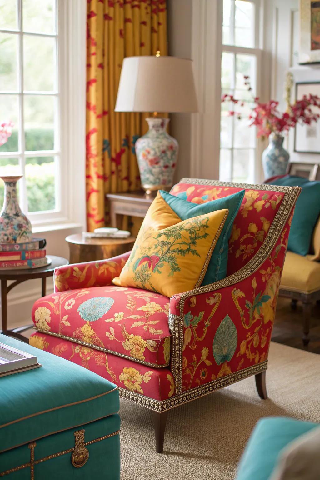 Chinoiserie textiles bring comfort and elegance to your living space.