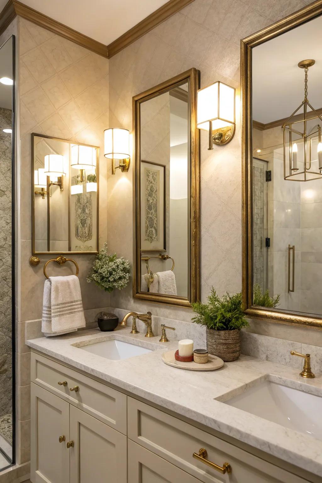 Elevate your space with sleek floating mirror panels for a modern touch.