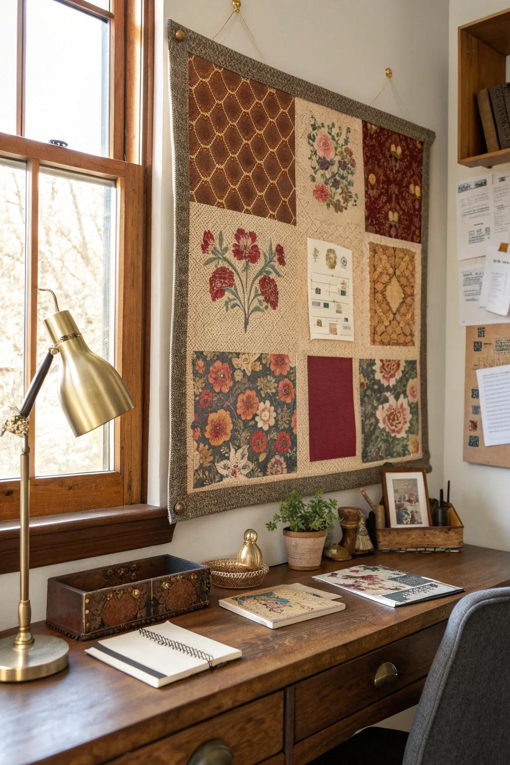 Bring a bit of nostalgia into your home with vintage fabric-covered bulletin boards.