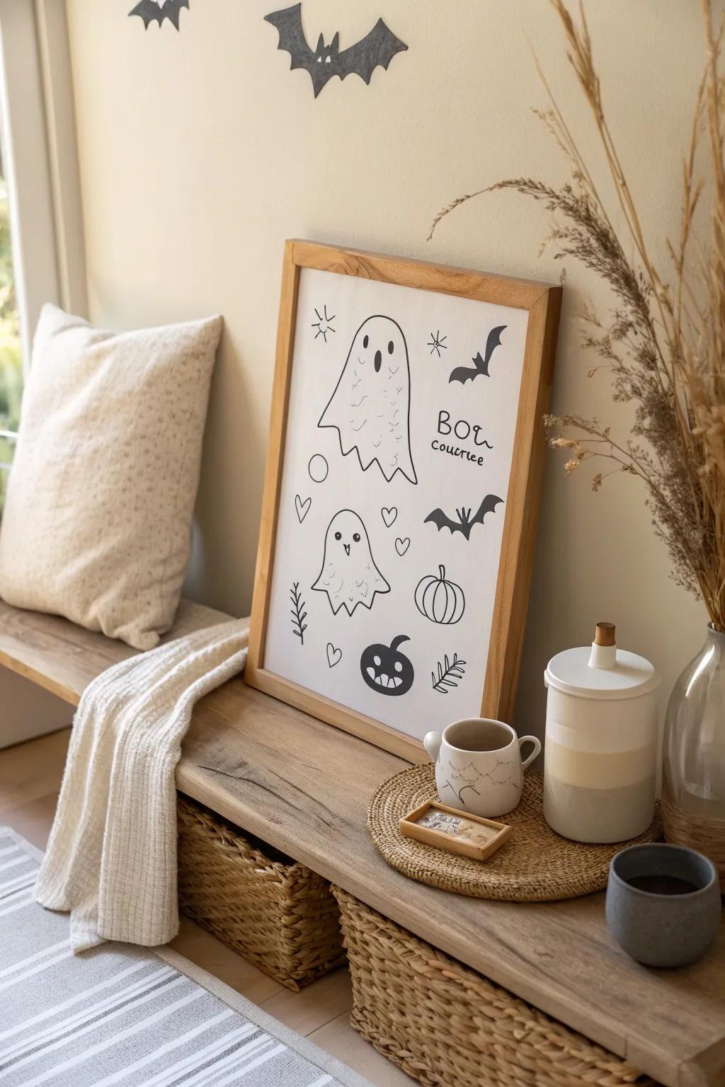 Add a touch of Halloween fun with a spooky corner on your whiteboard.