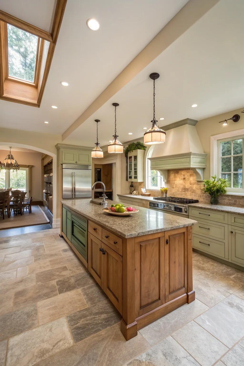 A multi-level island offers versatility in your kitchen, perfect for cooking, dining, and entertaining.