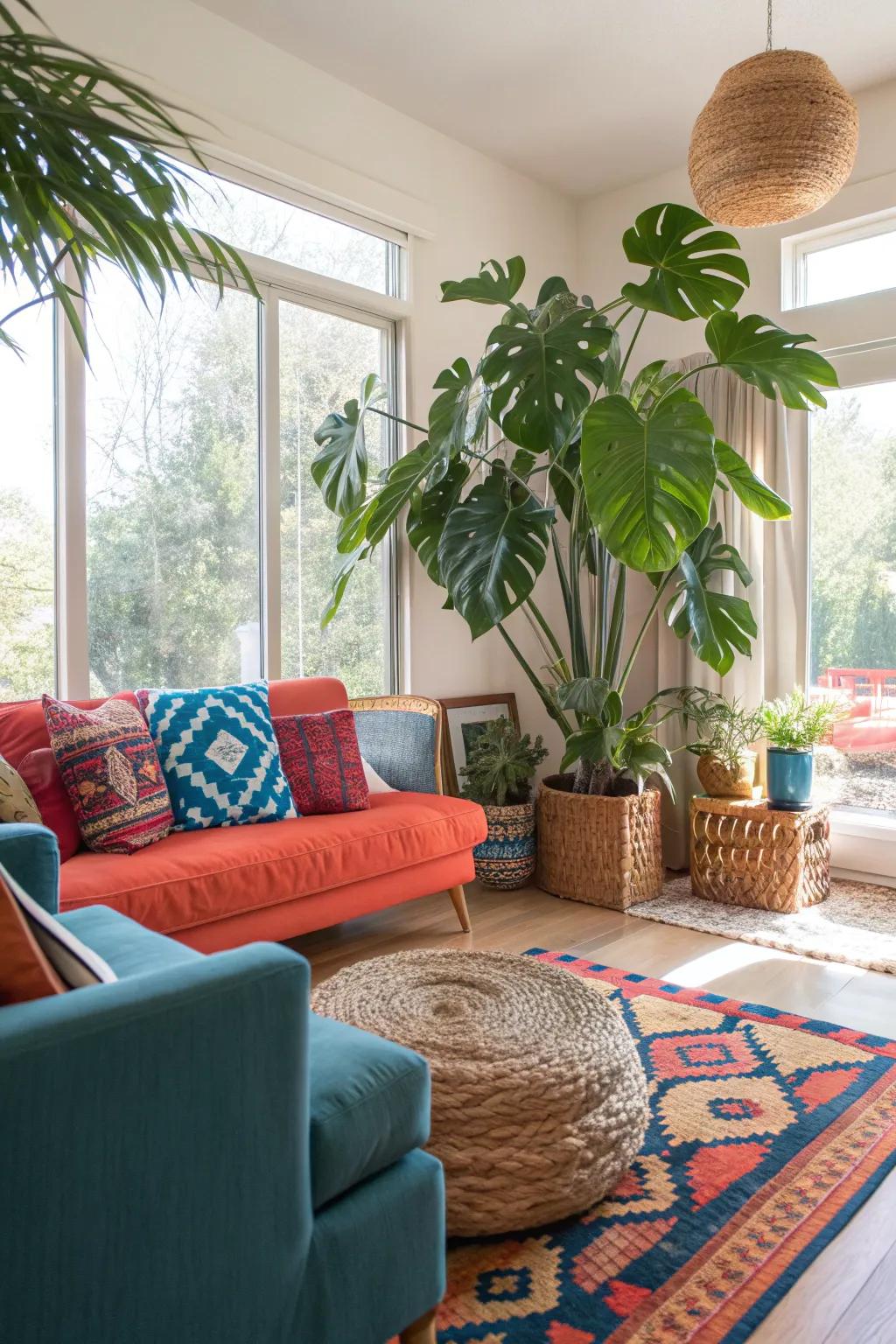 Lush greenery breathes life into your living spaces. 🌿 #GreenLiving #PlantDecor