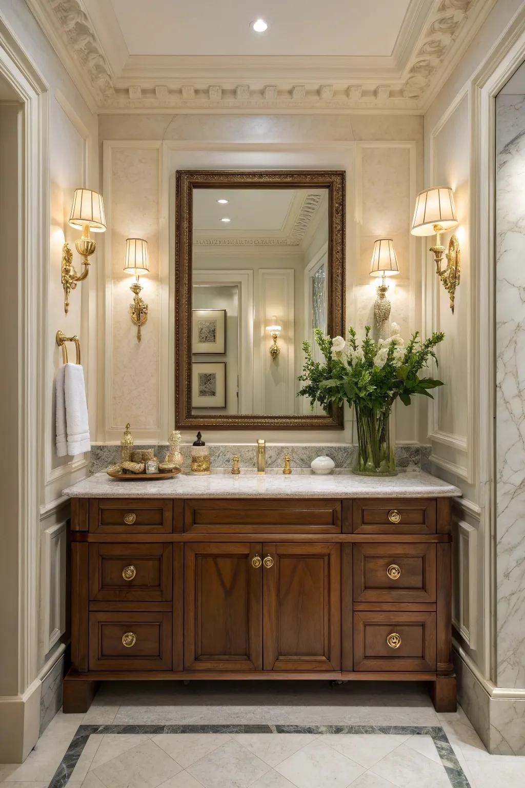 Enhance your bathroom with luxurious molding for a spa-like feeling.