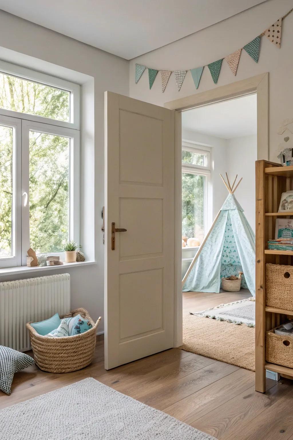 Unlock the magic of childhood with a playful hidden door to secret adventures. 🚪 #Playroom #HiddenDoor