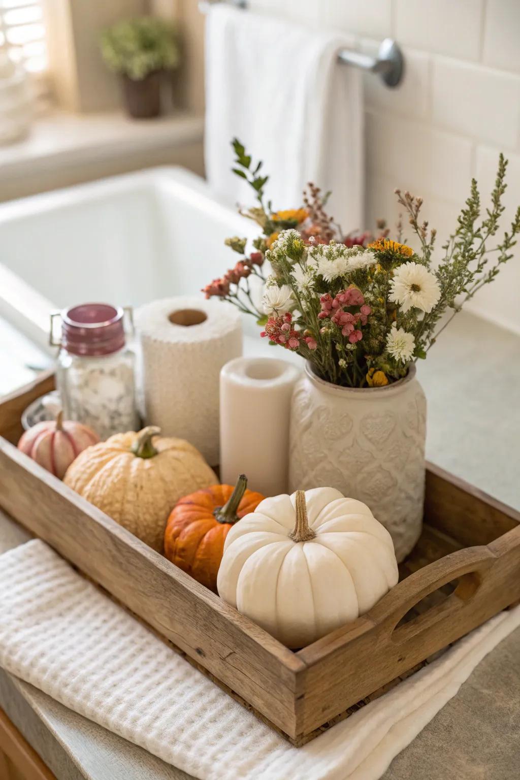 Celebrate the seasons with festive accents that refresh your bathroom decor throughout the year.