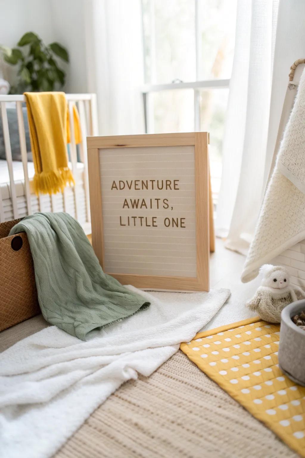 Set the stage for a life full of adventures with this inspiring message. #AdventureBaby #FutureExplorer 🌍