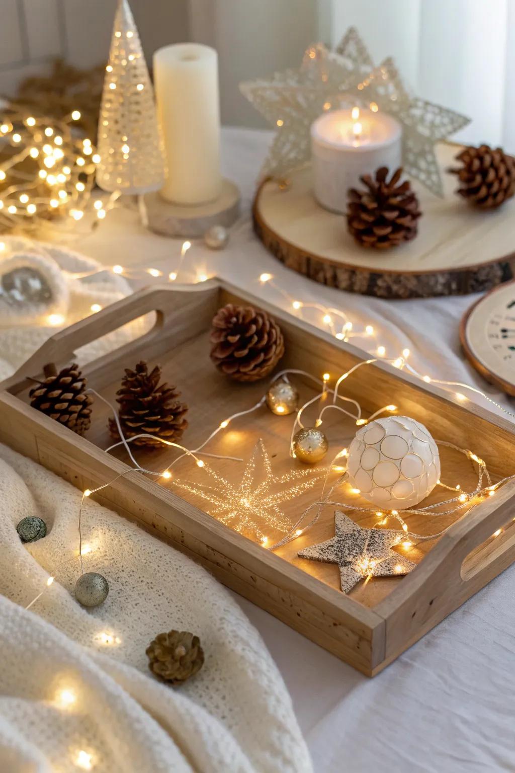 Let your decor shine brightly with twinkling fairy lights. #FairyLights #ChristmasMagic ✨