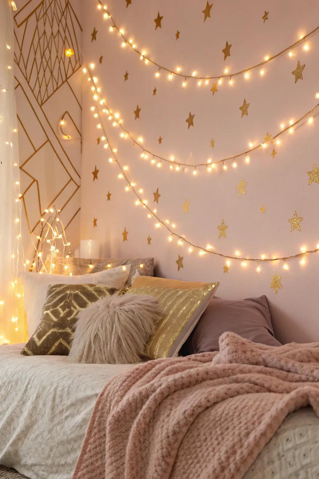 Illuminate your space with fairy lights for a dreamy and magical ambiance. ✨ #FairyLights #DreamyDecor #LightingMagic