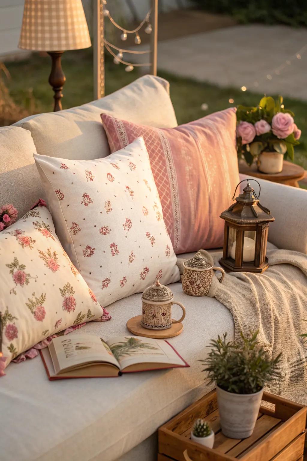 Wrap your home in nostalgia with vintage patterns that tell a story. 📚 #VintageDecor #CozyCorner #PatternLove