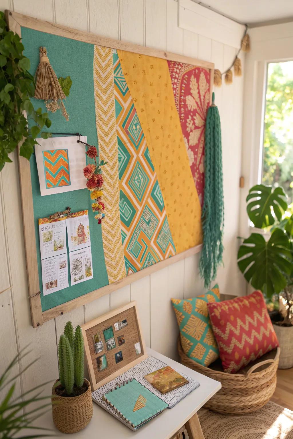 Create visual interest with a mix of exciting patterns. #BohoDecor #EclecticStyle #PatternMixing