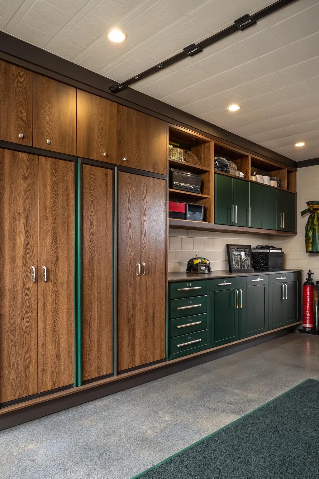 Achieve a clutter-free garage with stylish built-in storage solutions. 🧹#OrganizedLiving #BuiltInStorage