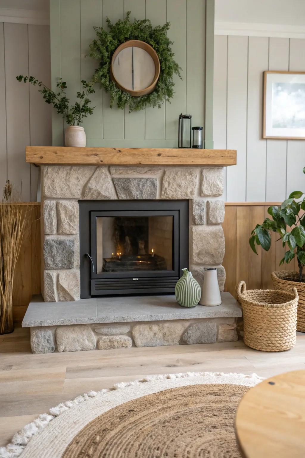 Embrace nature with an eco-friendly hearth that’s as beautiful as it is sustainable. 🌍🌿 #EcoFriendly #SustainableStyle #GreenLiving