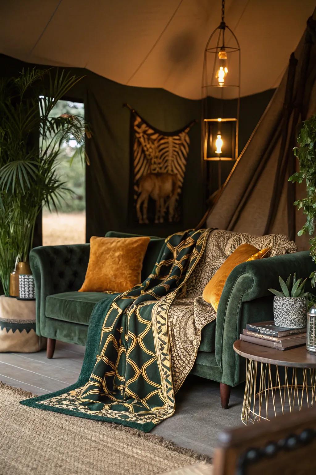 Wrap your room in adventure with textiles that speak to the wanderer within. 🦓 #TextileDesign #BedroomDecor #SafariHome