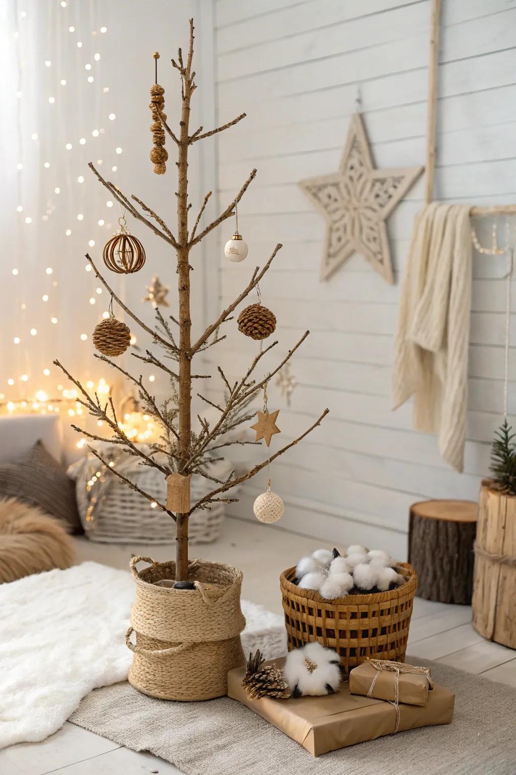 Rustic wooden accents add earthy warmth, perfect for a balanced winter wonderland. 🌲🪵 #RusticCharm #WinterDecor