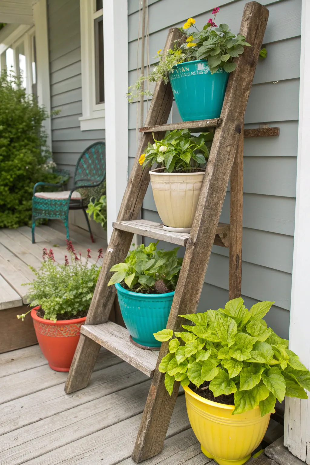 16+ Creative Farmhouse Ladder Decor Ideas