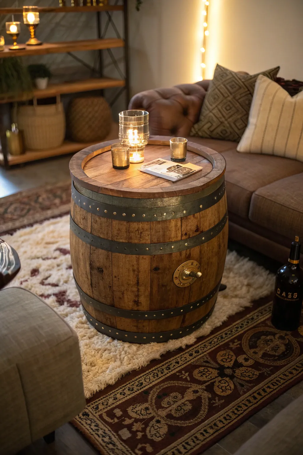 16+ Creative Whiskey Barrel Table Ideas